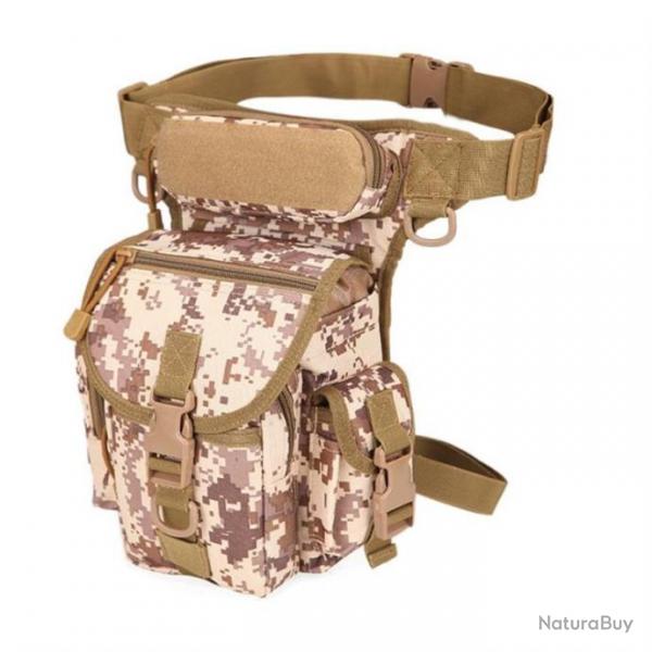 Sacoche de cuisse en nylon camouflage Dsert - LIVRAISON GRATUITE