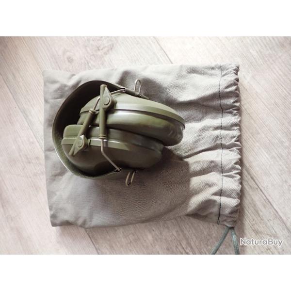 CASQUE ANTI-BRUIT DE L'ARMEE SUISSE + HOUSSE