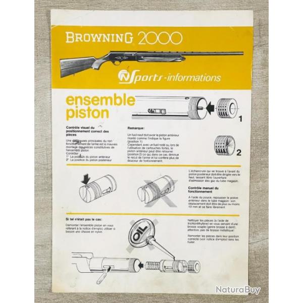 Notice REPARATION fusil Browning 2000 Occasion