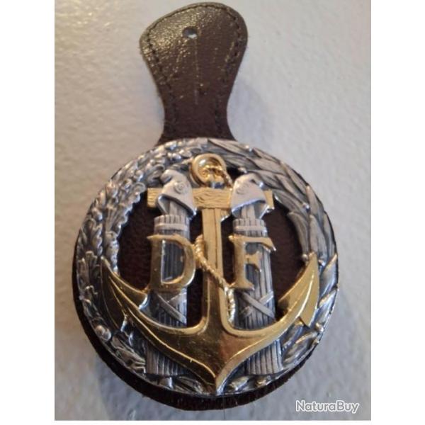 ORIGINAL MILITAIRE INSIGNE DOUANE MARITIME FRANAISE / DRAGO EM