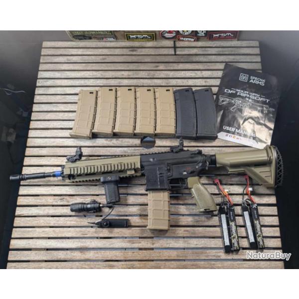 Specna Arms SA-H21 Edge 2.0 Gate Aster ETU + 8 chargeurs, 2 batteries et 1 lampe.