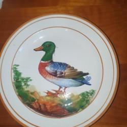 Assiette déco canard porcelaine