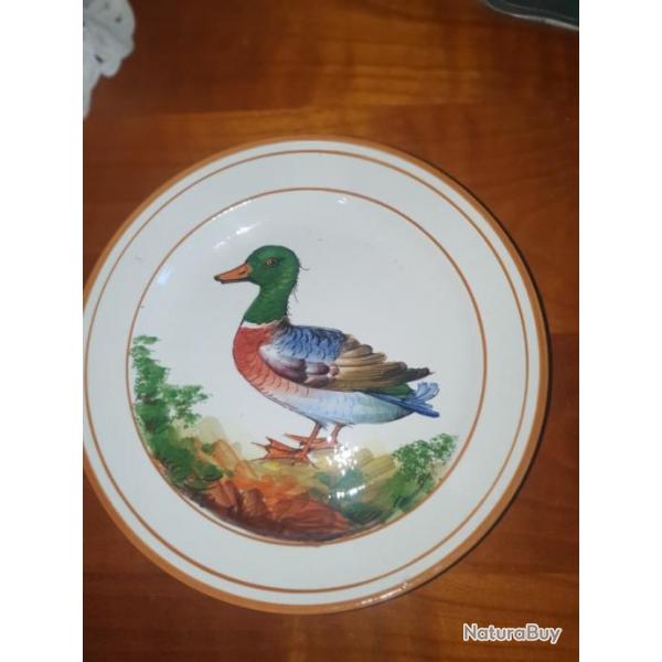 Assiette dco canard porcelaine