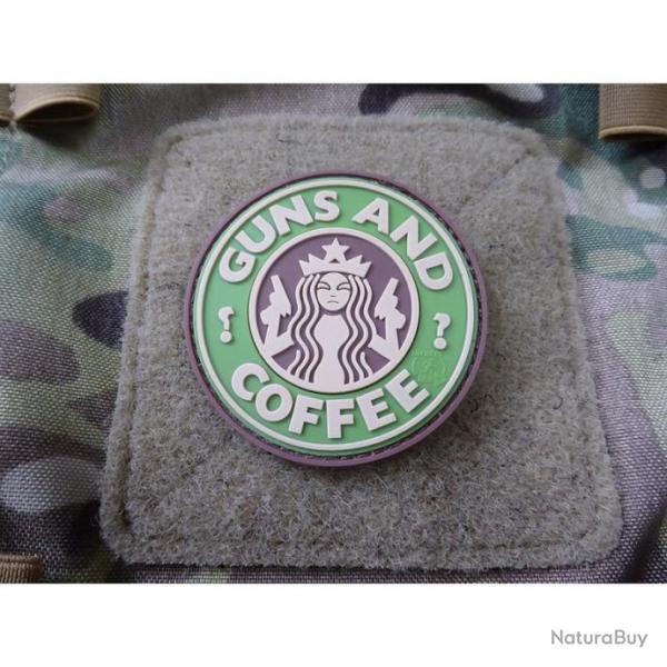 Patch Guns and Coffee, patch en caoutchouc multicam / 3D