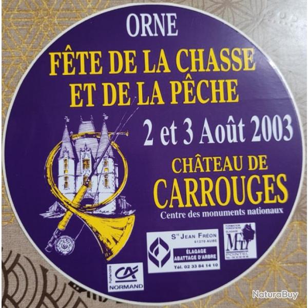Autocollant chasse , fte de la chasse , carrouges 2003