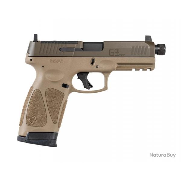 TAURUS G3 TACTICAL FDE CAL. 9X19 AVEC CANON FILETE ET OPTIC READY + 50 MUNITIONS OFFERTES