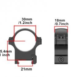 Collier de montage acier sur rail 20mm - Montage bas 30mm