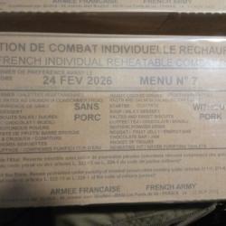 Militaria Français Ration de Combat Individuel Rechauffable (RCIR) Menu 7