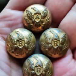 4 boutons guerre sécession US militaire militaria 1861 usa Amérique