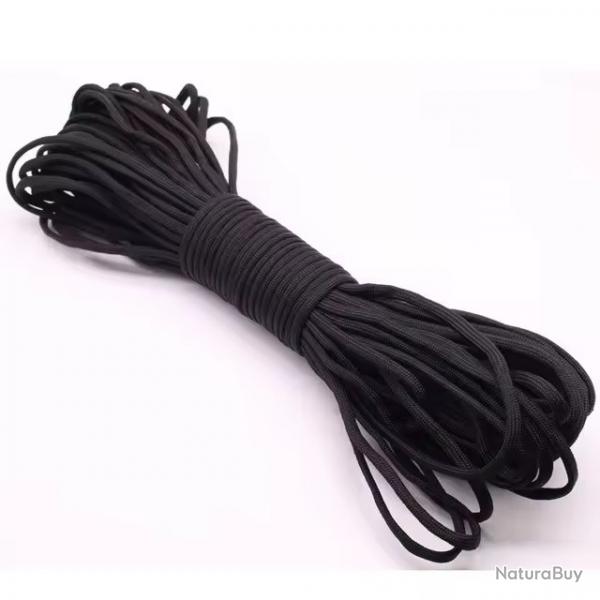 Paracorde coloris noir 15 mtres 7 brins 4 mm de diamtre