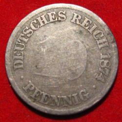 ALLEMAGNE piece de 10 pfenning argent 1874 tb