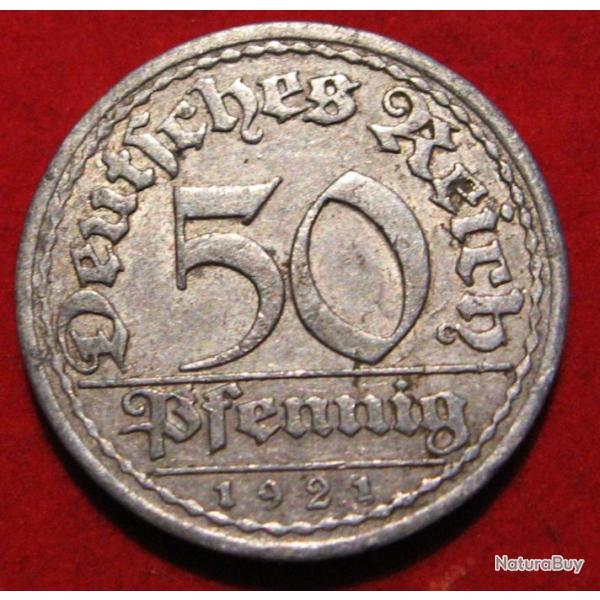 ALLEMAGNE piece de 50 pfenning alu 1921 tb