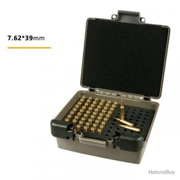 Boite  munitions 99 emplacements 7.62x39 - LIVRAISON GRATUITE - Kaki