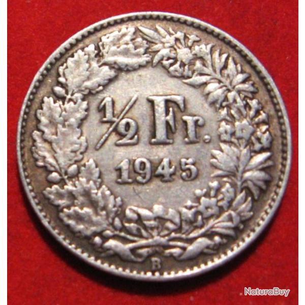 SUISSE piece de 1/2 FRANC ARGENT 1945 et 1948