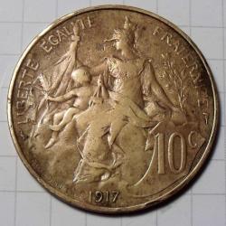 1 pièce de 10 centimes bronze 1917 -  lot n° 47