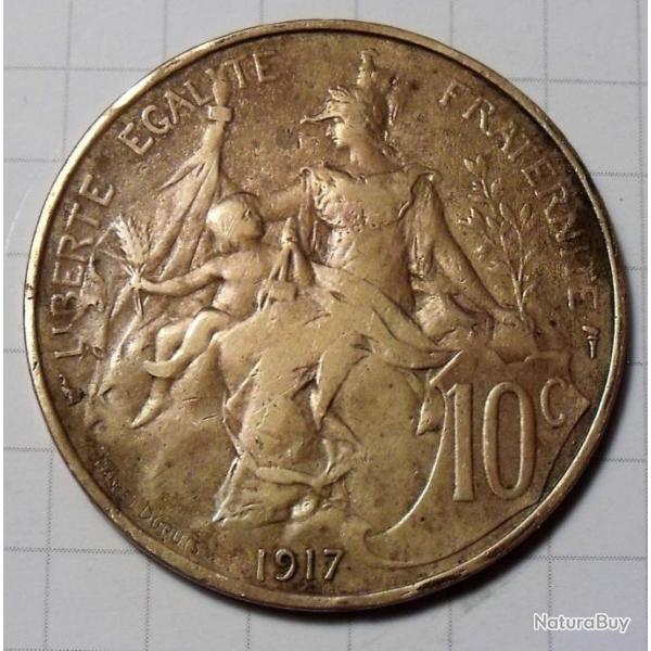 1 pice de 10 centimes bronze 1917 -  lot n 47