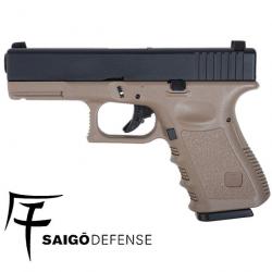 Pistolet Airsoft Saigo G23 Gaz Blowback Tan - Réplique Semi-Automatique 290 FPS