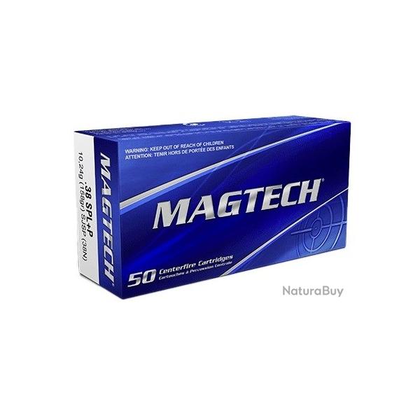 50 Munitions MAGTECH Cal.38 spl+p sjsp 38n 158gr 10.24g