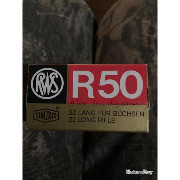 Munitions 22 lr RWS R50-10 botes de 50