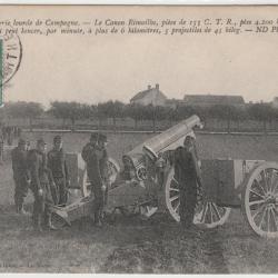 CPA militaire artillerie lourde de campagne 155 CTR - le canon Rimailho wn010