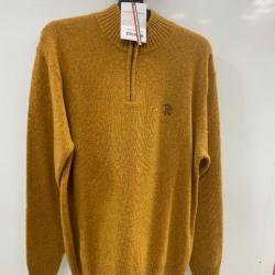 PULL-OVER JAUNE 100 % PUR LAINE MADE IN ITALIE