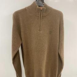 PULL-OVER  MARRON 100 % PUR LAINE MADE IN ITALIE