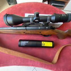 Jaeger 10 Cal 7 RM + Lunette Meopta 3-10 x 50 + Réducteur de son JD224 Hausken LE TOUT ETAT NEUF