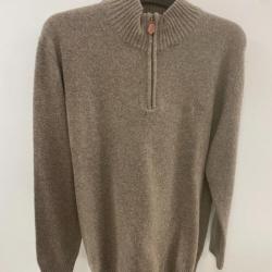 PULL-OVER   GRIS CLAIR 100 % PUR LAINE MADE IN ITALIE