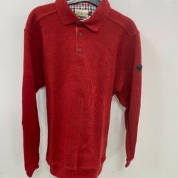 PULL-OVER ROUGE 50% COTON 50% POLYESTER MADE IN PORTUGAL