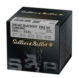 Munitions balles SELLIER&BELLOT cal.300 aac blackout subsonique fmj 200gr 13g par 100 vrac