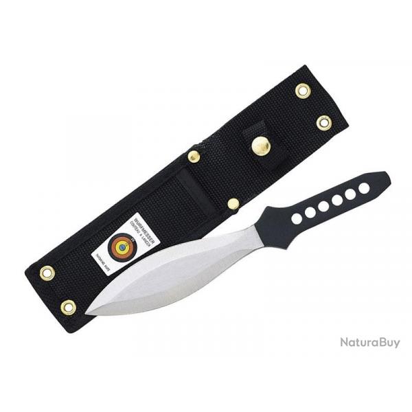 BEL1449 COUTEAU DE LANCER HERBERTZ LAME 15CM ACIER MANCHE A TROU + ETUI NEUF