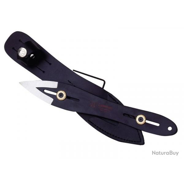 BEL1455 COUTEAU DE LANCER CUDEMAN 25.5CM REGLABLE LAME ACIER NOIRE + ETUI NEUF