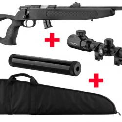 Pack carabine BO MANUFACTURE cal.22lr +lunette 3-9x40 +fourreau +silencieux