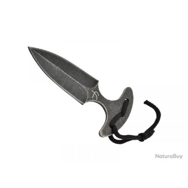 BEL1465 COUTEAU DE COU FRED PERRIN PUSH DAGGER ACIER BLACKWASH LAME 6CM NEUF