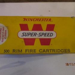 500 Cartouches (balles) WINCHESTER  Super Speed Cal 22lr