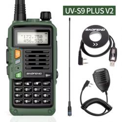 BAOFENG UV-S9 PLUS 10W Vert double bande TALKIES-WALKIES VHF UHF bidirectionnelle - oreillette/micro