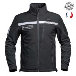 Veste Softshell SÉCU-ONE HV-TAPE Sécurité Privée noir Noir 2XL