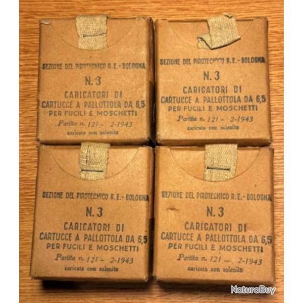 Boite de 18 munitions 6,5 carcano de 1943 scelle !