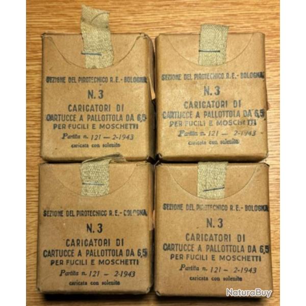 Boite de 18 munitions 6,5 carcano de 1943