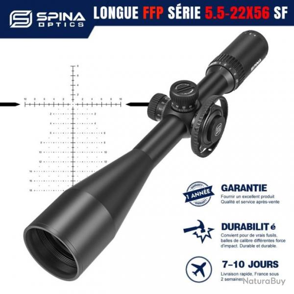 SPINA OPTICS HD 5.5-22X56 SF ONLY SCOPE