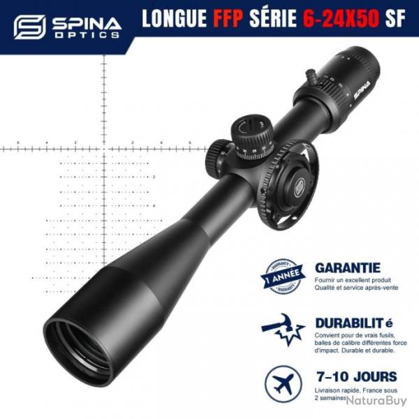 SPINA OPTICS  HD 6-24x50 SF 11mm dual mount2 paiement 3 ou 4 fois LIVRAISON GRATUITE