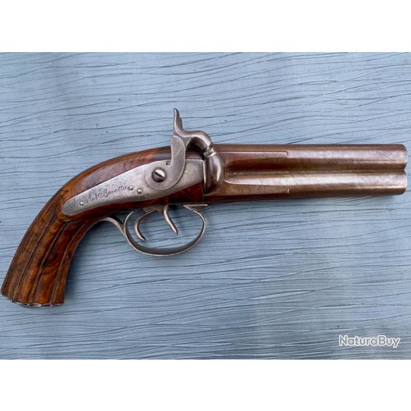 Magnifique pistolet d'officier  percussion, ralis par Antonio Beretta vers 1855