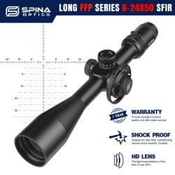 SPINA OPTICS HD 6-24x50SFIR FFP with 11mm haut  paiement 3 ou 4 fois LIVRAISON GRATUITE