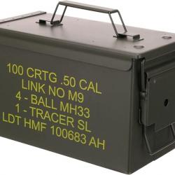 Caisse de Munitions Boîte à Munitions US Army Box en Métal 30 x 19 x 15,5 cm vert Acier