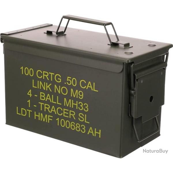 Caisse de Munitions Bote  Munitions US Army Box en Mtal 30 x 19 x 15,5 cm vert Acier