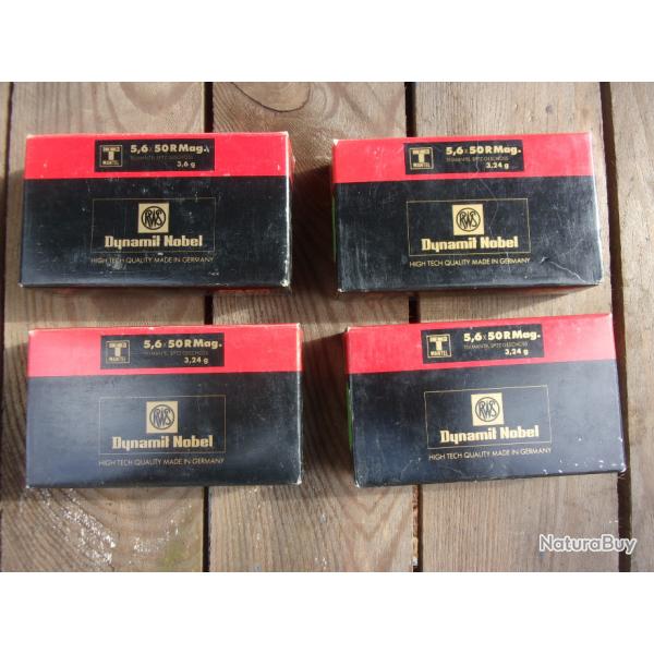 lot de 4 boites Rws 5.6x50R T Mantel