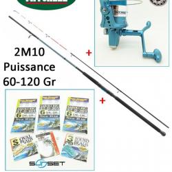 Pack pêche Dorade Mitchell Pro 2M10 60/120gr + Moulinet Mitchell garni + Accessoires