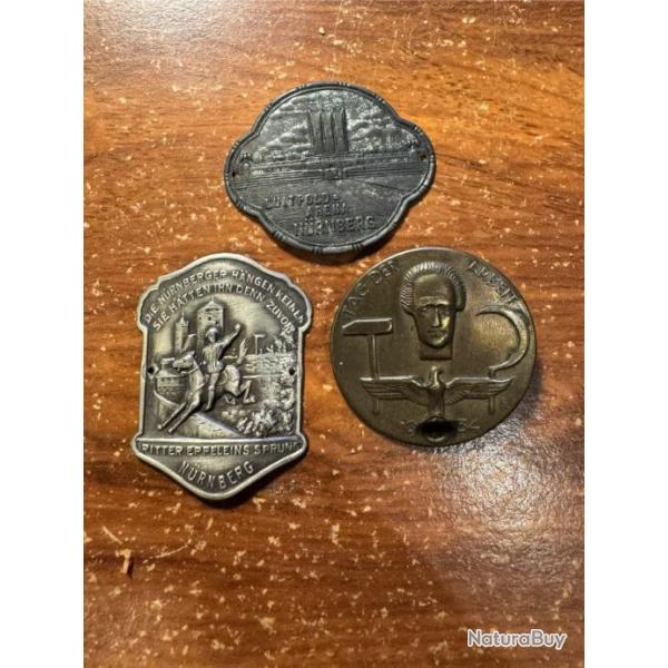 Lot de 3 insignes de journes allemande ww2