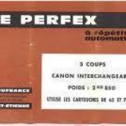 notice fusil PERFEX MANUFRANCE (envoi par mail) - VENDU PAR JEPERCUTE (m2206)