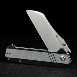 Couteau SENCUT Draxor Black/Gray Manche G10 Lame Acier 9Cr18MoV Satin Sheepsfoot IKBS Clip S240353